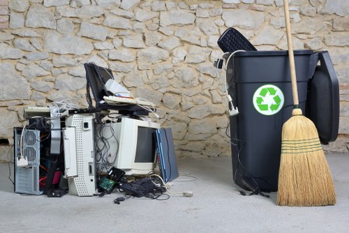 Comparison image of DIY garden clearance versus professional service in a typical Leatherhead garden.